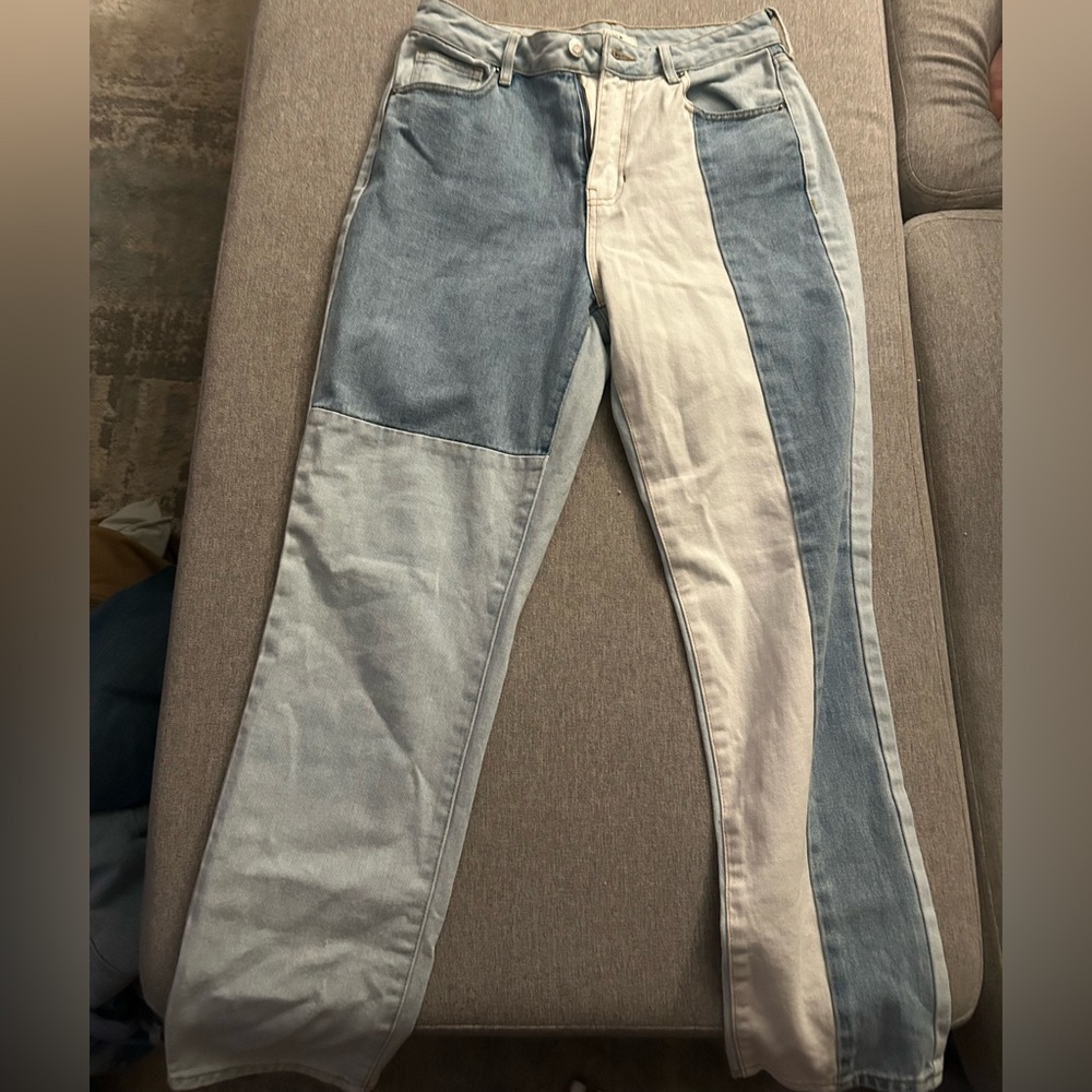 Blue and White Mom Jeans